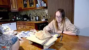 brunette teen fingered by step-dad in taboo encounter