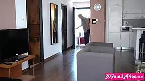 Rebecca Volpetti, the European teen stepsister, was bored on vacation with her stepbro