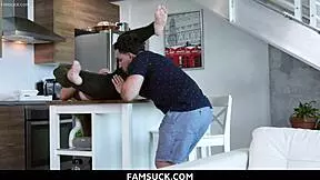 stepsister making her stepbrother eat her pussy in the living room 😏