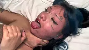 we submit tattooist argentia's throat to deepthroat choking gagging and cum in mouth domination