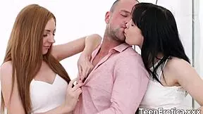 The sultry teen Tetti Dew Korti and Veronika Fare grant him the best threesome