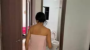 Stepbrother sees stepsister showering door open thrusts big cock into her