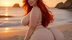 Wow, Sexy Thick Girls with Big Tits and Asses Pose at the Beach Photoshoot!