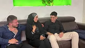 arab girl keeps her hijab on during a cultural gathering with friends