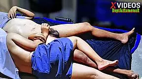 Punishing the boarding house owner for late payment with fingering, handjob, and a messy cumshot