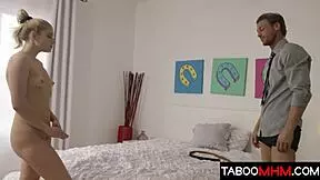 my stepdaughters sweet little 18+ pussy riding that old cock 😈