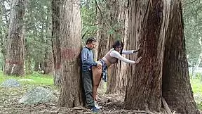 Old peasant fucks young college girl in the field.