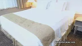 Oiled black teen 18+ sucks white dick in pov video 😈