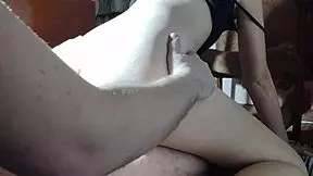 He rubs his cock against the tight hole of that young asian mommy, teasing her slowly.