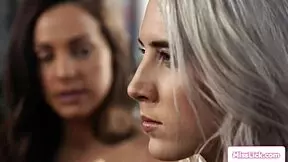 the busty lesbian got squirted right in her mouth during oral fun