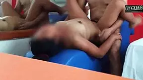 I fucked the hairy pussy girl on the tantric couch until she orgasmed.