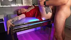 Tutoring session turns into hard fuck on table