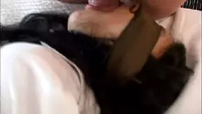 shy teen 18+ in bondage roleplay with blindfold