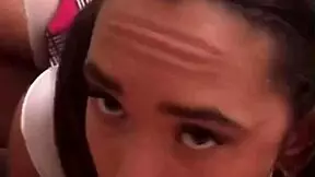 Horny Young Woman Shows Tits To Teacher For Blowjob