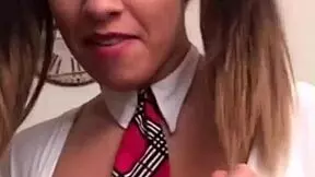 Horny Young Woman Shows Tits To Teacher For Blowjob