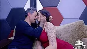 I spank Gaby's ass and nipple with a belt, then get a blowjob