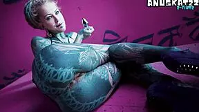 Tattoo girl stretch her asshole - solo anal play and fisting - goth slut?