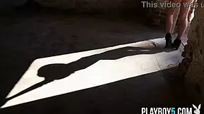 tiny canadian milf blonde katie jean strips outdoors softly.