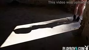 tiny canadian milf blonde katie jean strips outdoors softly.