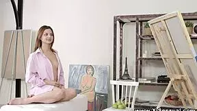 nora star gets painted with cock in a teen cum facial session