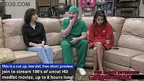 In florida hospital, doctor tampa performs urethra sounding on petite brooklyn rossi, with close up spreading and backstage views