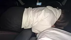 Picked up a whore and fucked her mouth in the car