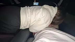 Picked up a whore and fucked her mouth in the car