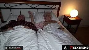 Horny granny subtly cheats on her husband with a hard cock penetrating her hairy old pussy