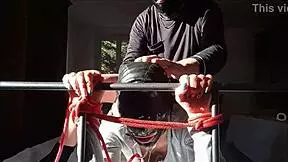 Laura in heels sexy milf bondage fucking with cum on tits