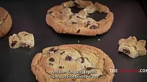 teen brunette petite girl gets freeused while baking, her bottom shaking ignored