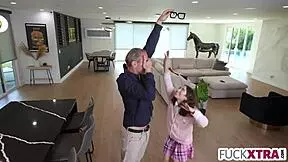 Sweet teen heads back to school after break