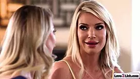 Two stepmoms share stepdaughter in a casual family gathering.