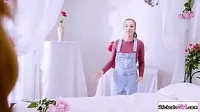 Busty lesbian pussy licking petite 18+ model