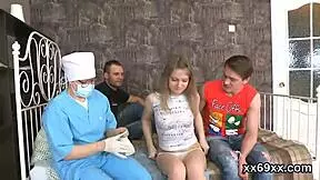 doctor examines hymen and fucks virgin teen 18+