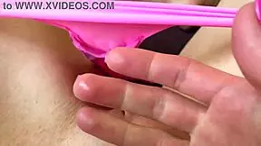 Dripping wet pussy swims slime and gets throbbing orgasm