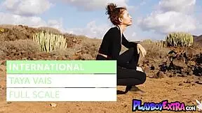 Skinny Brunette Russian Diva Taya Vais Posed Nude In The Desert For Playboy.