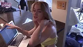 sage fox feels overwhelmed sucking seth brogan's dick after his creampie