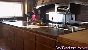 Lesbian Teen 18+S Film Intense Pussy Licking On Counter