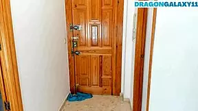 Delivery guy face fucks me and cums in mouth.