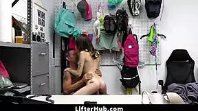 gorgeous petite shoplifter gets banged hard by mall guard in garage