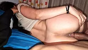 My big-ass stepmother agreed to share her bed with me when my dad left for work