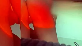 Beautiful brunette stepdaughter dances in lingerie full of desire