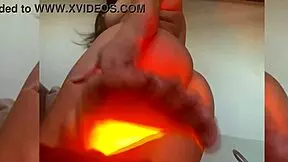 Beautiful brunette stepdaughter dances in lingerie full of desire