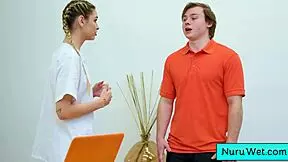 lovely pigtailed blondie teen masseuse rubs naked body on horny client - delilah day anthony pierce