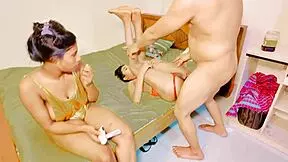 Uttaran20's first FFM threesome with her man's cock 😍