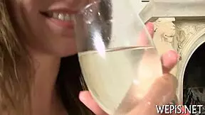 Is This Barely Legal Teen Pissing on the Desk?