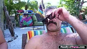 I Cant Say No To My Stepdaughter If She Let Me Butt Fuck Her, old man pounding young ass outdoors.