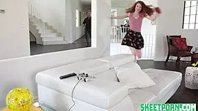 Abbey Rain's Fire Crotch Blowjob Action