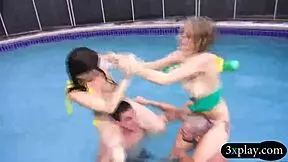 i see teen besties give wet blowjob and get drilled by the pool