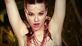 Inked Teen Elizabeth Marxs Shows Her Massive Tits in a Tropical Forest